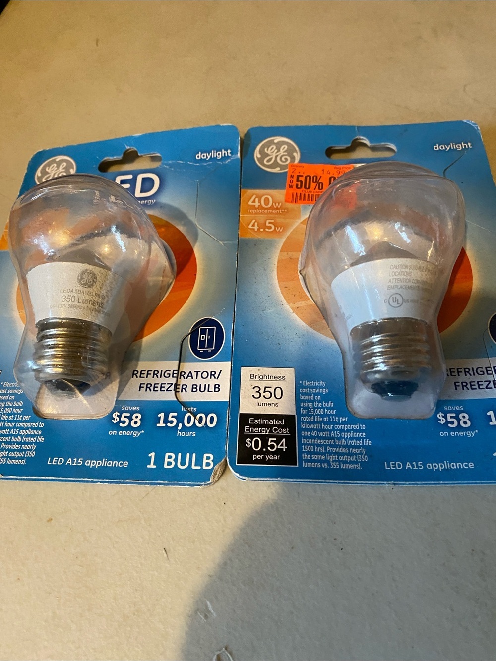 LED Refrigerator/Freezer Bulbs NWT  Household Lighting A-15 Appliance